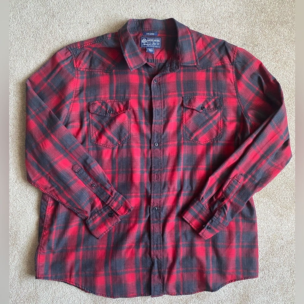 American Rag Mens XX-Large Long Sleeve Plaid Button Down Shirt.